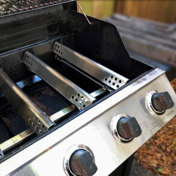 4 pakkauksen grillilämpölevyt - hopea