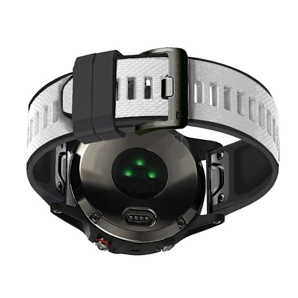 Hvid og sort silikonerem til Fenix 6/22MM