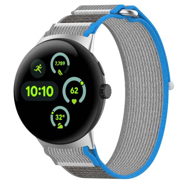 Google Pixel Watch 3 Trail utomhus nylonrem Grey+Blue 45 mm Grey+Blue 45 mm