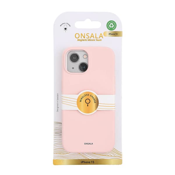 Mobilskal Silikon MagSeries Chalk Pink - iPhone 15