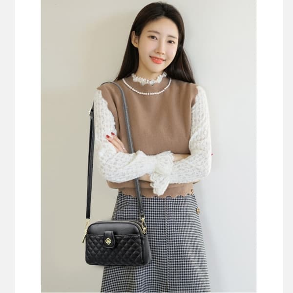 Stilfuld Crossbody Telefonpung til Kvinder Black Black