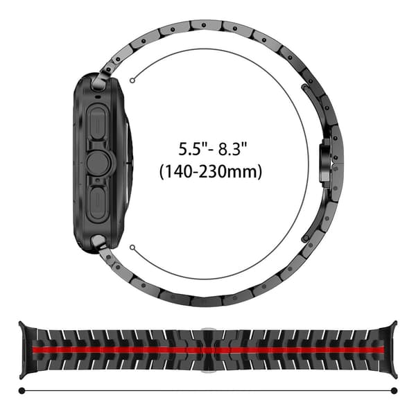 Sort og rød urrem til Samsung Watch 7 Ultra (47MM)