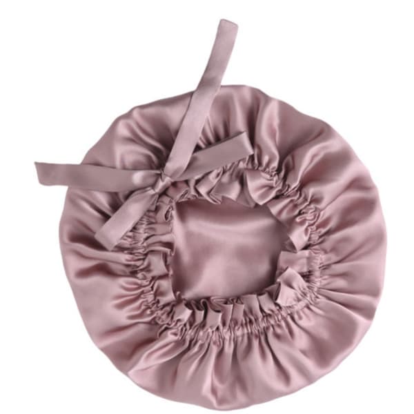 Justerbar sovhatt i siden för långt hår, 100 % mullbärssilke Pink Pink