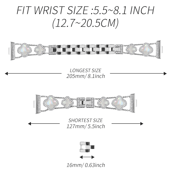 Huawei Fit 3 Clover Chain Strap Sølv