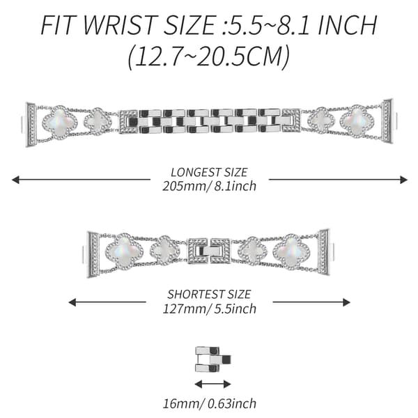 Huawei Fit 3 Klöver Kedjearmband Silver Silver