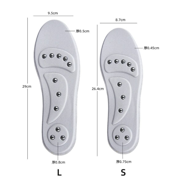Ett par Trim-to-Fit Arch Support-innersulor för skor Grå S