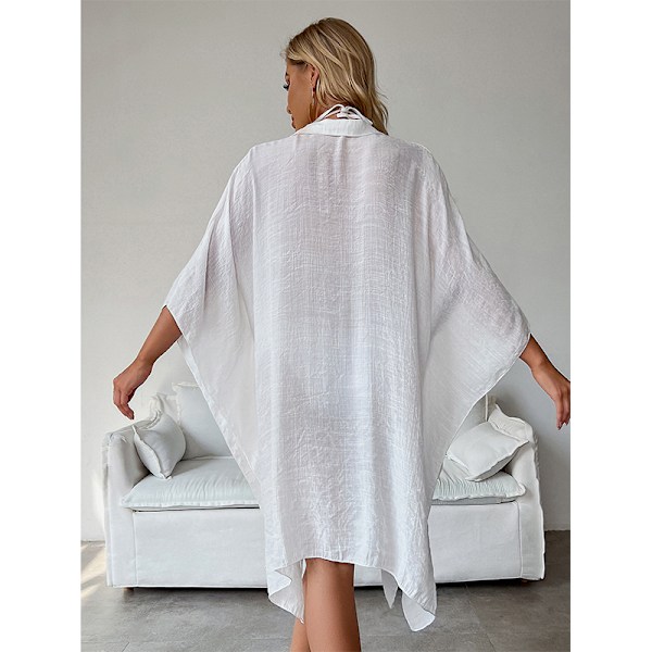 Stilfuld Cardigan Cover-Up i Bomuldsblanding Hvid