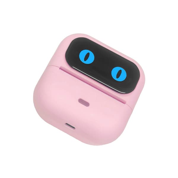 Bærbar termoprinter til studie, Apple og Android, 203 dpi, 58mm papir, Type-C og 10 papirruller Pink Pink