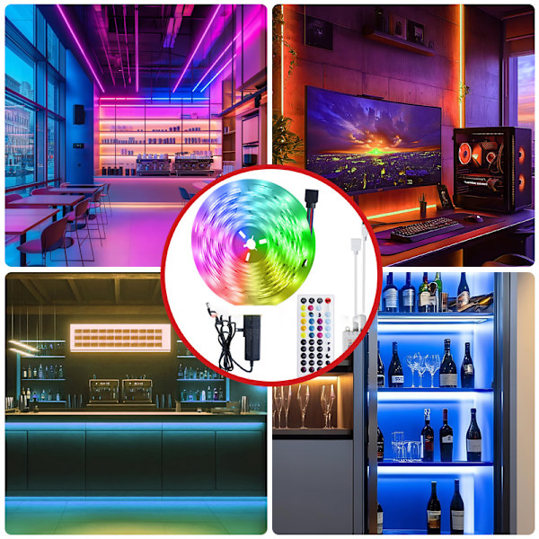 20M LED Strip-lys med Bluetooth-controller, 24V 5050 RGB LED-lys