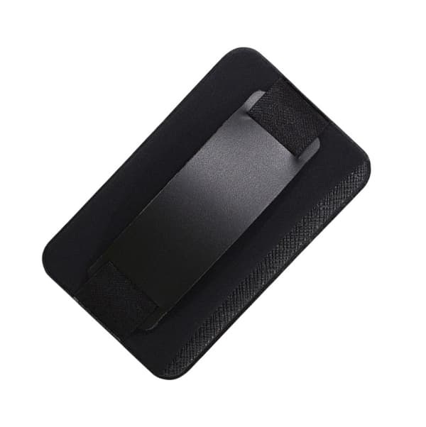 Læder Telefon Greb Stropholder - Universal Stander Black Black