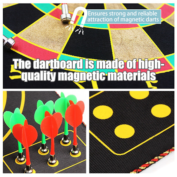 Dobbeltsidet magnetisk dartskive / Sæt med magnetiske dartpile S