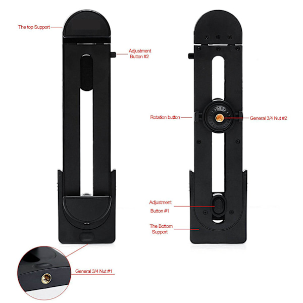 GEAR Tablethållare Foto för Stativ Svart Med infästning för 1/4"
