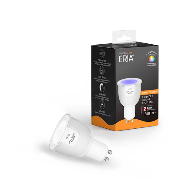 ADUROSMART Lampa GU10 RGB Spot Dimbar Zigbee