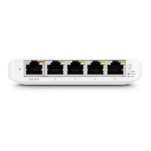 USW Flex Mini, 5-Port managed Gigabit Ethernet switch, white