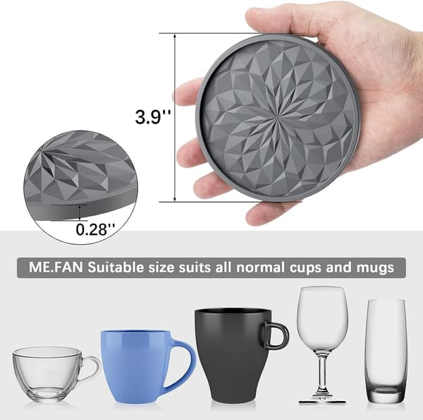 6 silikonialustan sarja pidikkeellä Grey Grey