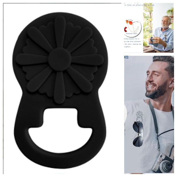 Magnetisk brilleholderclips til tøj Black Black