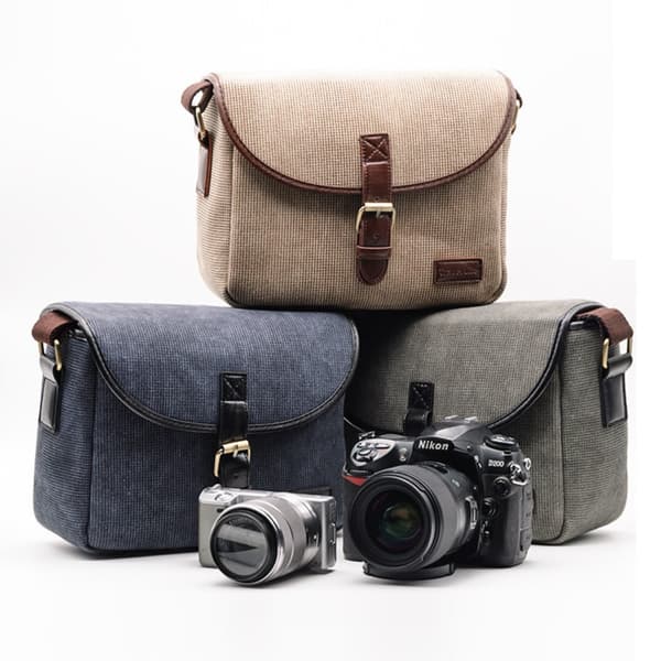 Canvas DSLR Kameraväska - Lättviktig, Stötsäker och Vattenavvisande Grey Grey