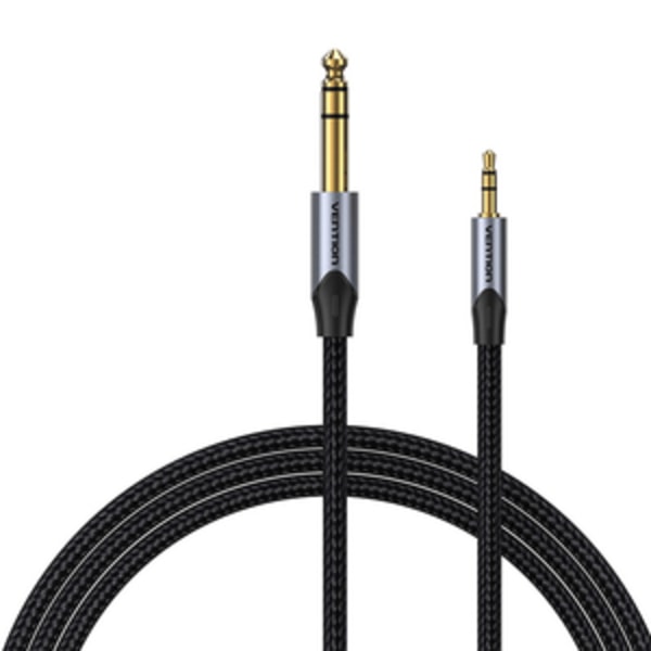 Audiokaapeli 3,5 mm TRS - 6,35 mm tuuletus BAUHJ 5 m harmaa