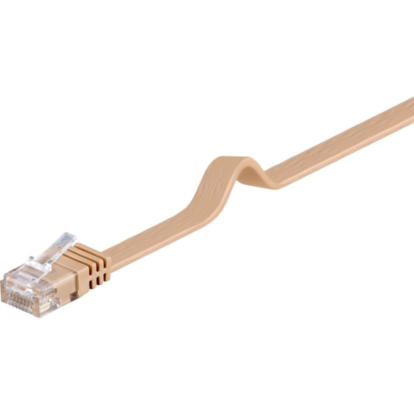 CAT 6 platt patchkabel, U/UTP, ljusbrun