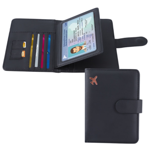 RFID-Blockerande Passhållare - 4 Kortplatser Svart