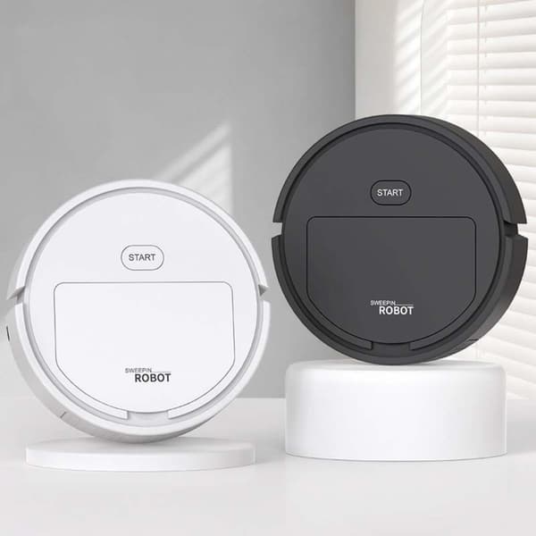Mini Älykäs Robotti-imuri - 3-in-1 Lakaisu, Imurointi ja Moppaus White White