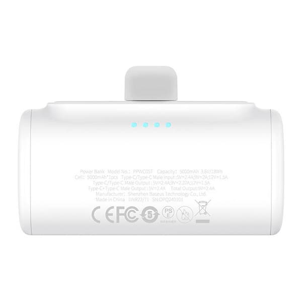 Powerbank Baseus Compact 5000mAh, 20W, USB-C (kaksi kertaa)