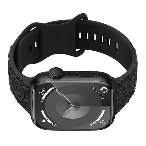 3D Rose silikone rem til Apple Watch Black 22 mm Black 22 mm