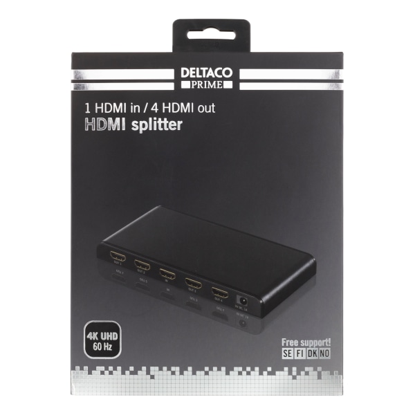 PRIME HDMI Splitter, 1 to 4 splitter, 4K, HDCP, 3D, black