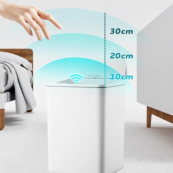 9L Smart Sensor Papperskorg - Innovativt Vikbart Lock, Uppladdningsbar, Infraröd + Spark Touch + Knapp