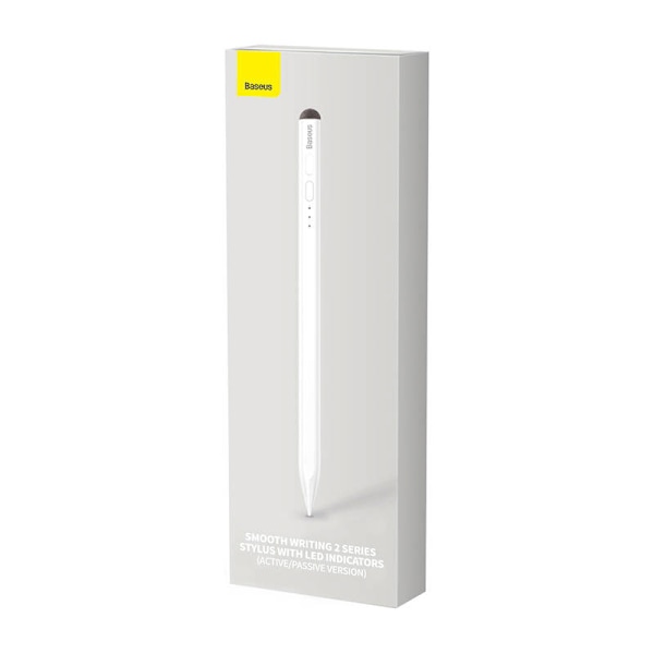 Glat skrivepen med LED-indikatorer (aktiv+passiv) Hvid