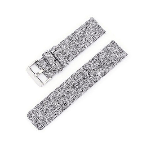 Ljusgrått canvasarmband med silverspänne 14 mm