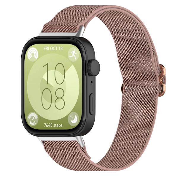 Elastiskt Klockarmband i Nylon för Huawei Watch Fit 3 Rosa