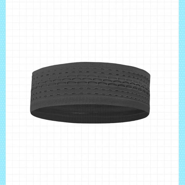 Stickad plisserad löparsvettsband Grey Grey