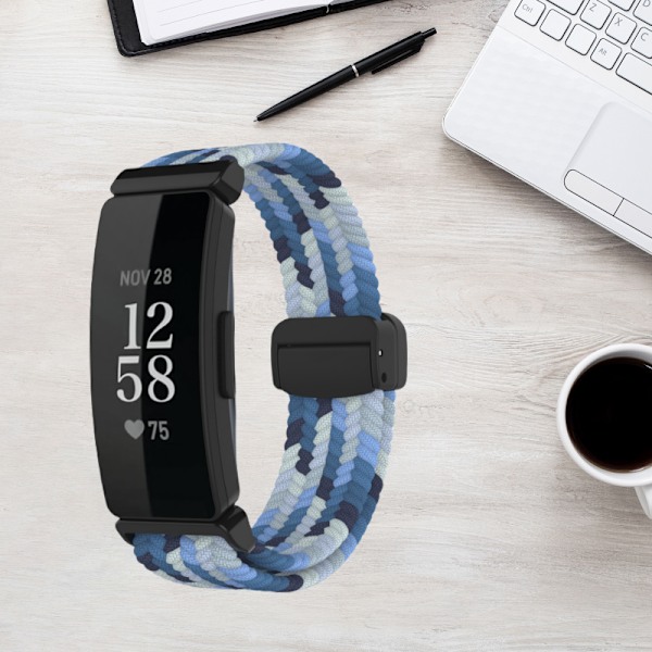 Stilrent vävt magnetband i nylon för Fitbit Inspire 3 Flerfärgad 2