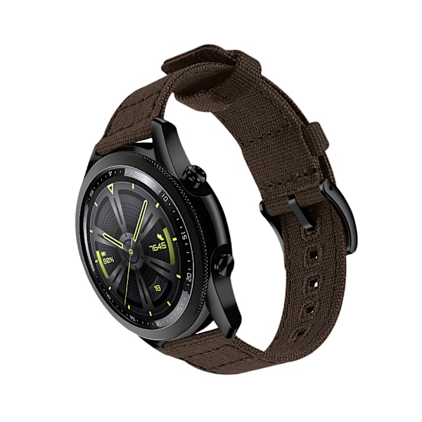 Vävd Canvas Quick Release Klockarmband för Huawei GT4 Brun 20 mm