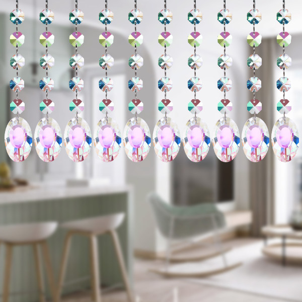 AB Color Octagon Beads Crystal Pendant Sun Catcher lysekrone tilbehør