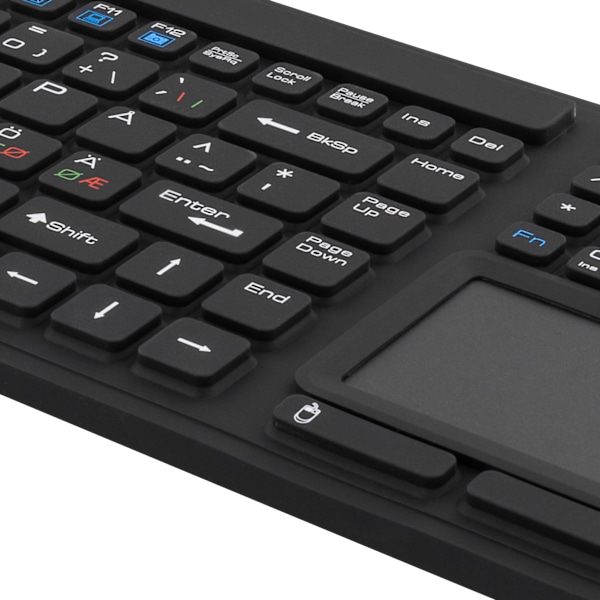 Rubberized keyboard with touchpad, IP68, 104 keys, black