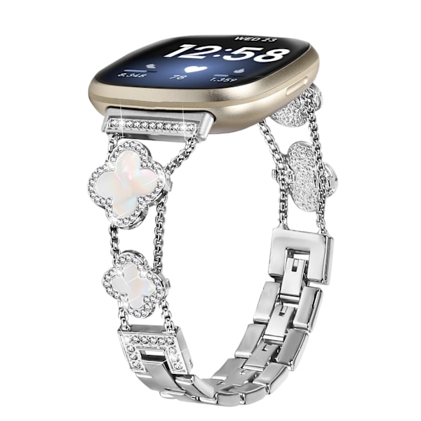 Cloverlink-armband för Fitbit Versa 3/4/Sense 2 Silver
