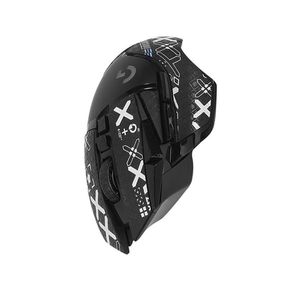 Forbedrede Grip Mouse Stickers til Logitech G502 - Sort Print