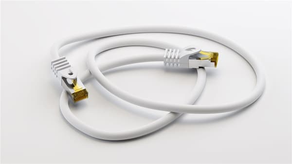 RJ45 patchkabel S/FTP (PiMF), 500 MHz, med CAT 7 råkabel, vit, 20 m