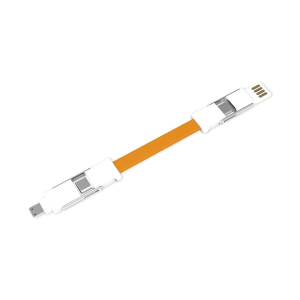 6-in-1 Monitoiminen Avaimenperä Datakaapeli - Orange Orange
