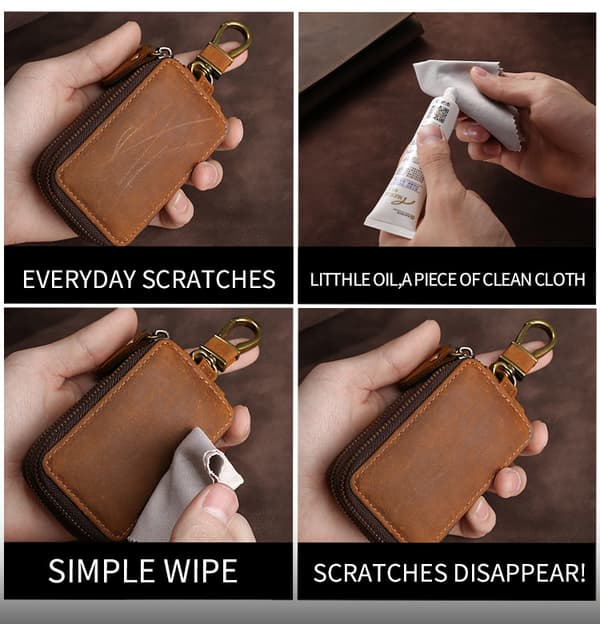 Nøgleetui i ægte læder, Slim Single Layer Key Holder