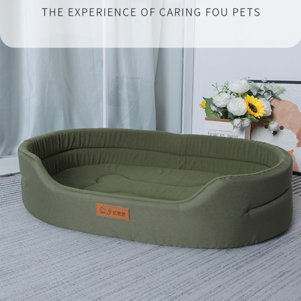 Plush Nest Dog Bed Pet Bed Mat Grå+orange XL