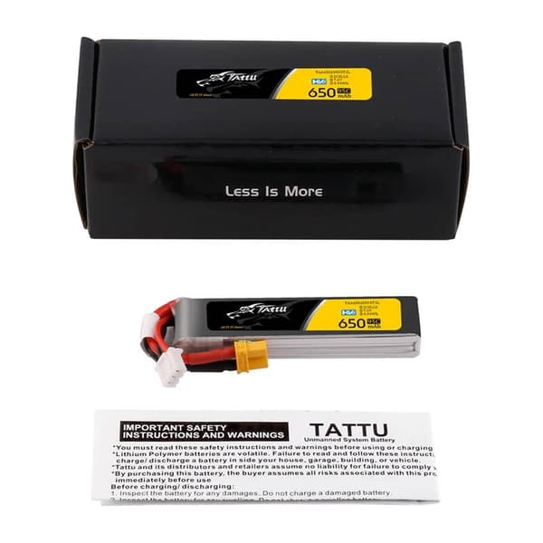 Ackumulator Lipo Tattu 2s 650mAh 95C 7,6V HV z XT30 Long-Pack