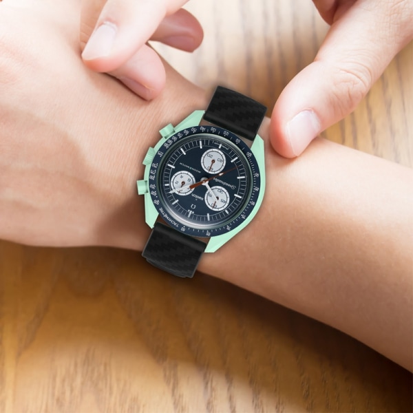 Kellon ranneke 20 mm Omega/Huawei/Samsung Galaxy Watch silikoni Musta