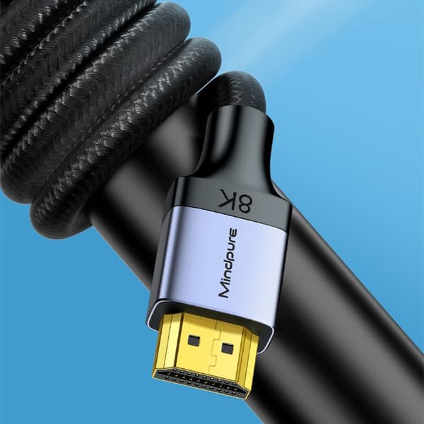 HDMI Höghastighetskabel 8K HDMI 2.1 - Aluminiumlegering, Nylonfläta, Syrefri Koppar för TV, Dator, Projektor, PS5 2 m 2 m