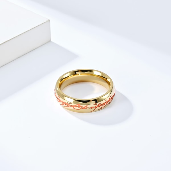 Titanium stål lysende magisk ring 18.2 mm Guld 18.2 mm