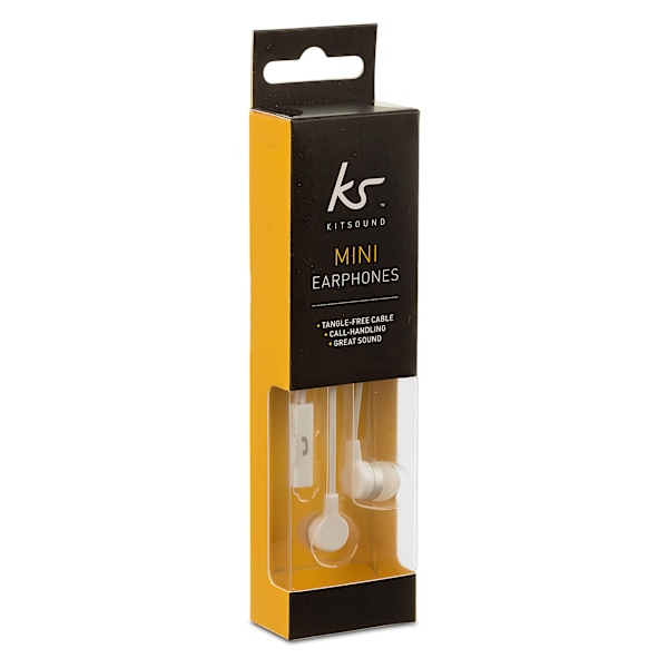 KITSOUND Hörlur Mini Vit In-Ear Mic