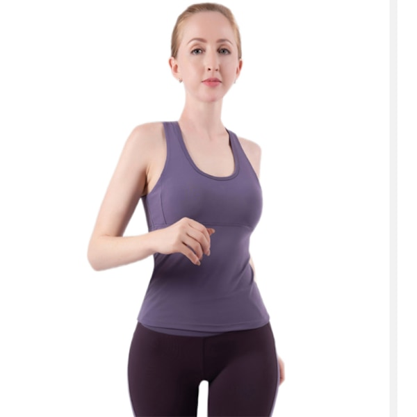 Dame Løbe Træningstop Fitness Tank Top Sommer Lilla L