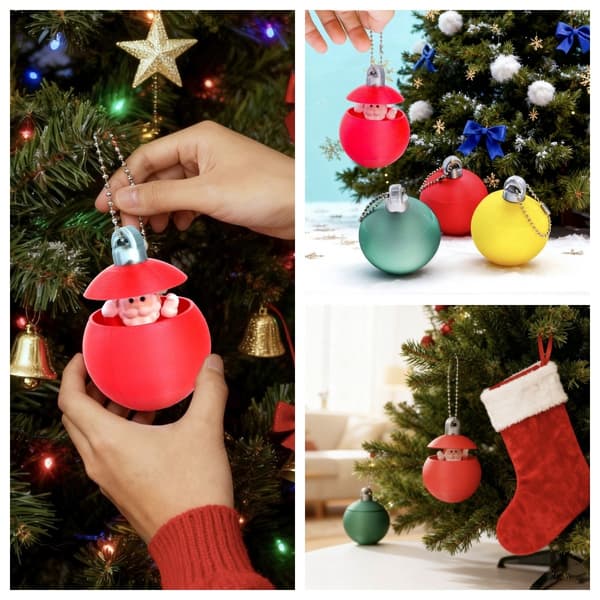 Festlig Snögubbe Julgransprydnad - Hängande Dekoration i Plast för Julgransfester Red Red